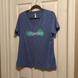 15/$5 Sixth Man Live Large Blue Surfer Girl Short Sleeve Tee